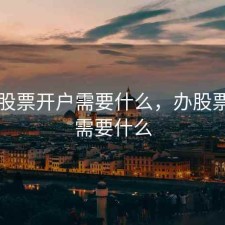 沈阳股票开户需要什么，办股票开户需要什么