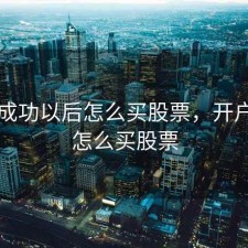 开户成功以后怎么买股票，开户好了怎么买股票