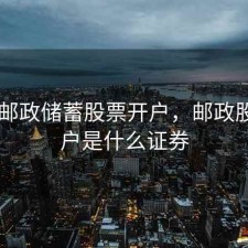 2017邮政储蓄股票开户，邮政股票开户是什么证券