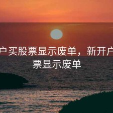 刚开户买股票显示废单，新开户买股票显示废单