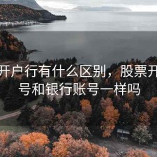 股票开户行有什么区别，股票开户账号和银行账号一样吗