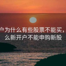 新开户为什么有些股票不能买，为什么新开户不能申购新股