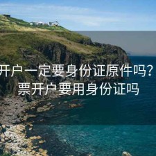 股票开户一定要身份证原件吗？，股票开户要用身份证吗