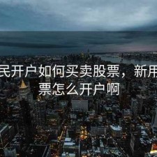 新股民开户如何买卖股票，新用户股票怎么开户啊