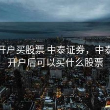 如何开户买股票 中泰证券，中泰证券开户后可以买什么股票