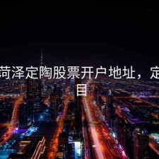 山东菏泽定陶股票开户地址，定陶项目