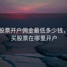 成都股票开户佣金最低多少钱，成都买股票在哪里开户