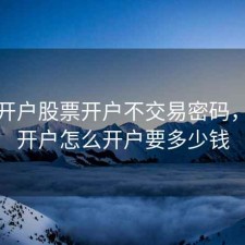 股票开户股票开户不交易密码，股票开户怎么开户要多少钱