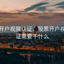 股票开户视屏认证，股票开户视频认证需要干什么