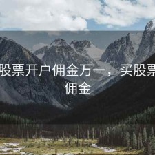 苏州股票开户佣金万一，买股票开户佣金