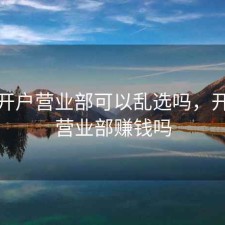 股票开户营业部可以乱选吗，开股票营业部赚钱吗