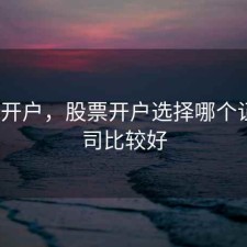 4股票开户，股票开户选择哪个证券公司比较好