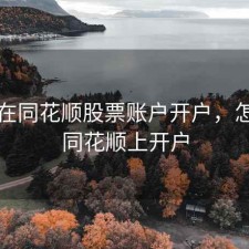 怎么在同花顺股票账户开户，怎么在同花顺上开户