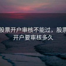 网上股票开户审核不能过，股票网上开户要审核多久