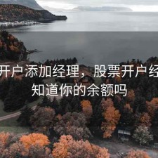 股票开户添加经理，股票开户经理会知道你的余额吗