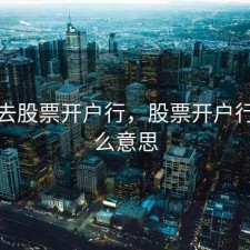 怎么去股票开户行，股票开户行是什么意思