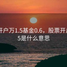 股票开户万1.5基金0.6，股票开户万1.5是什么意思