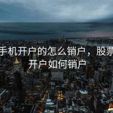 股票手机开户的怎么销户，股票手机开户如何销户