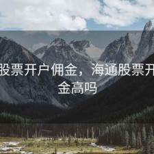 海通股票开户佣金，海通股票开户佣金高吗