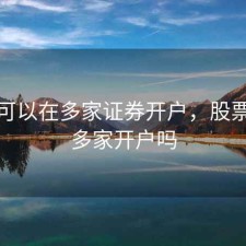 股票可以在多家证券开户，股票可以多家开户吗