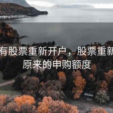 沪市有股票重新开户，股票重新开户原来的申购额度