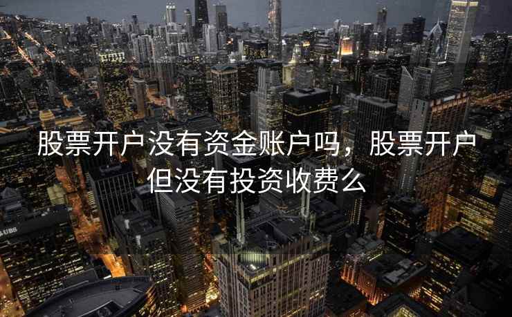 股票开户没有资金账户吗，股票开户但没有投资收费么  第2张