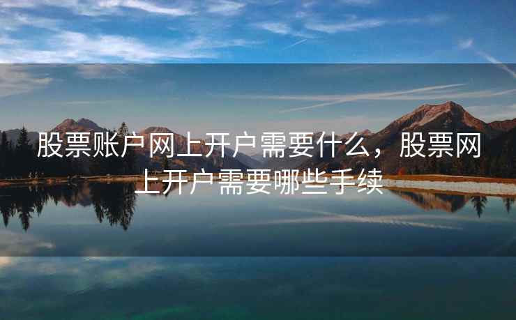 股票账户网上开户需要什么，股票网上开户需要哪些手续  第2张