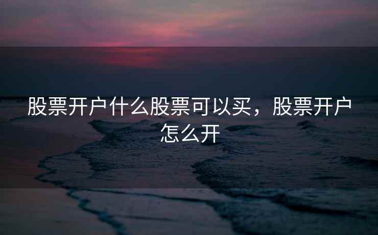 股票开户什么股票可以买，股票开户怎么开  第2张