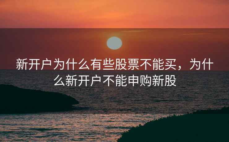 新开户为什么有些股票不能买，为什么新开户不能申购新股  第1张