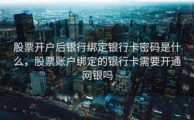 股票开户后银行绑定银行卡密码是什么，股票账户绑定的银行卡需要开通网银吗  第2张