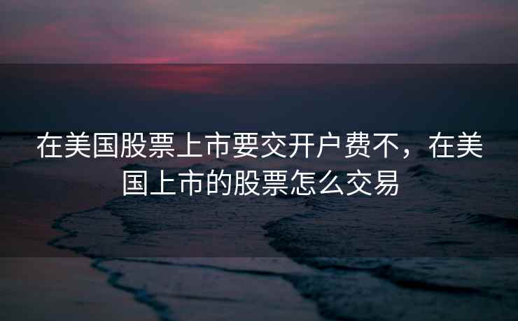 在美国股票上市要交开户费不，在美国上市的股票怎么交易  第1张
