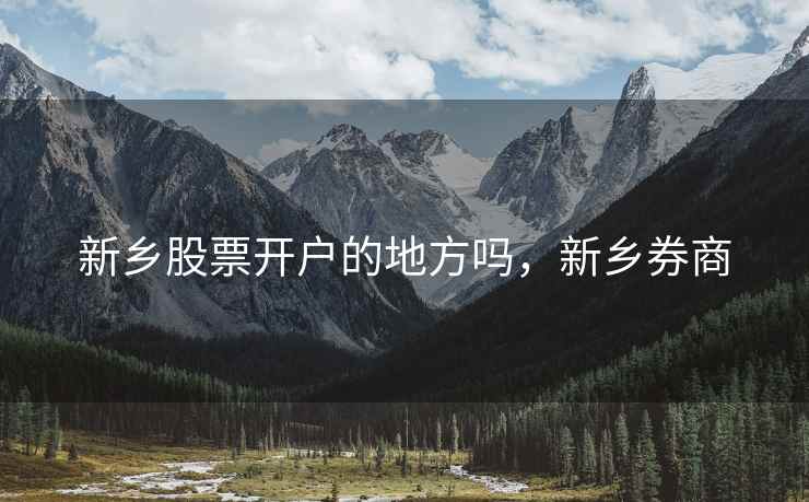 新乡股票开户的地方吗，新乡券商  第1张