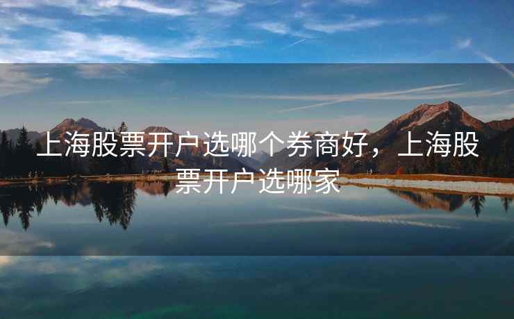 上海股票开户选哪个券商好，上海股票开户选哪家  第2张