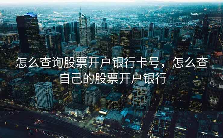 怎么查询股票开户银行卡号，怎么查自己的股票开户银行  第1张